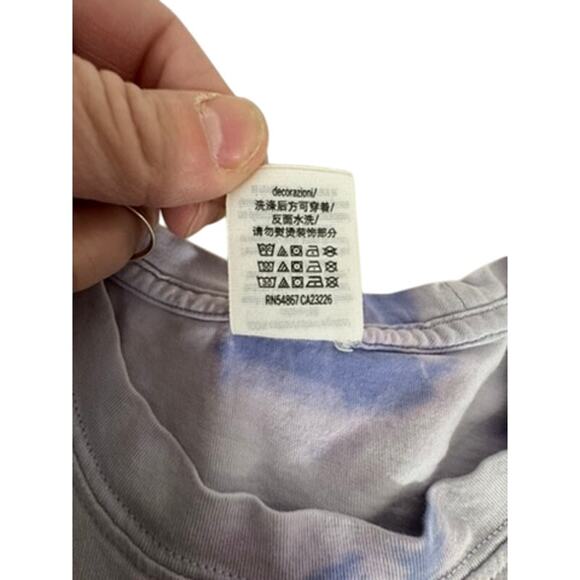 "PINK" Long SLeeve T-Shirt Purple Tie Dye Pink Dog Graphic Beach Summer Tween - Picture 5 of 9